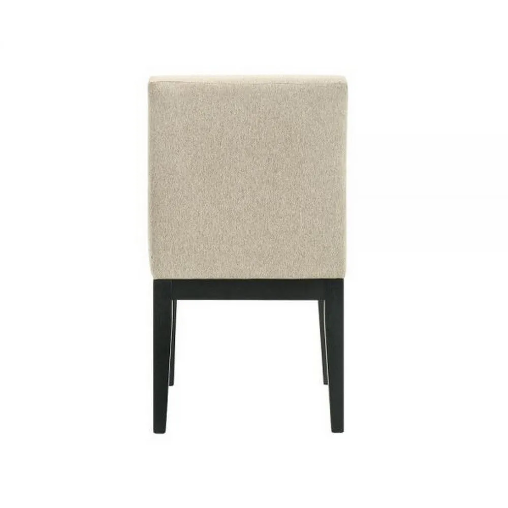 Fin 23 Inch Dining Chair, Set of 2, Fabric Upholstery, Beige and Black By Casagear Home