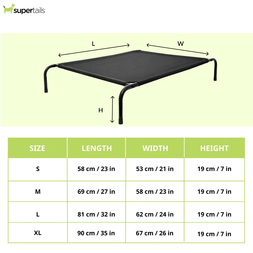 Fluffy's Pawsome Waterproof elevated Sides Camping Bed for Dogs (Black)