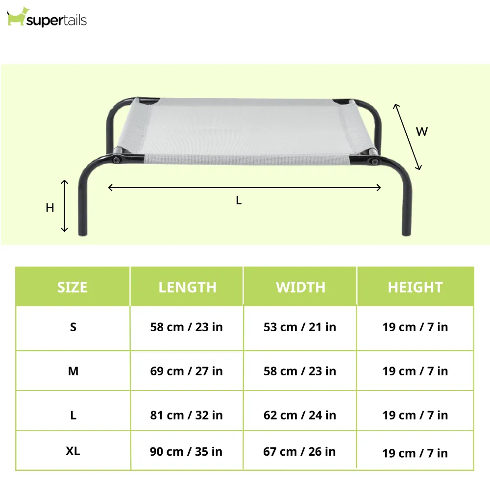 Fluffy's Pawsome Waterproof elevated Sides Camping Bed for Dogs (Grey)