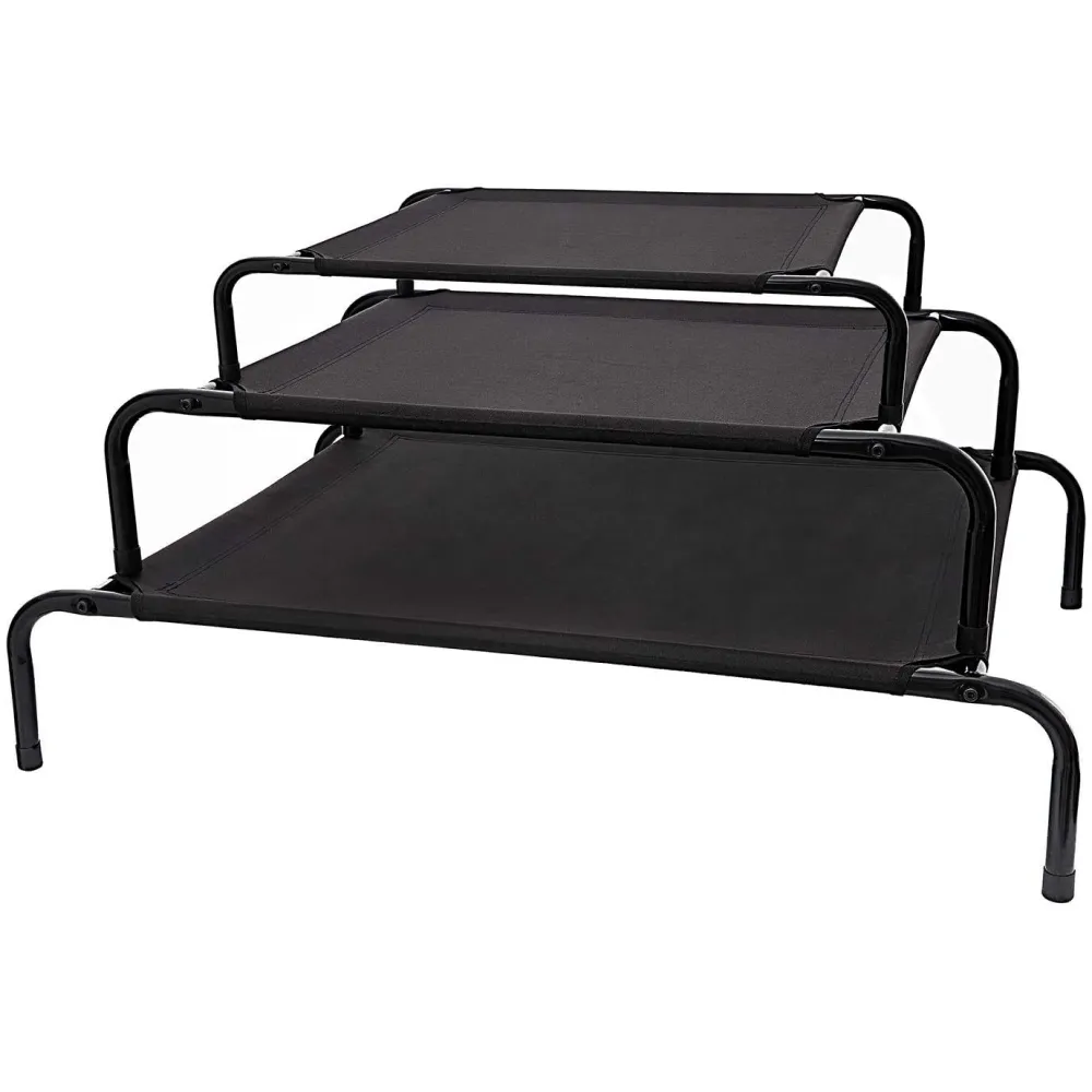Fluffy's Pawsome Waterproof elevated Sides Camping Bed for Dogs (Grey)
