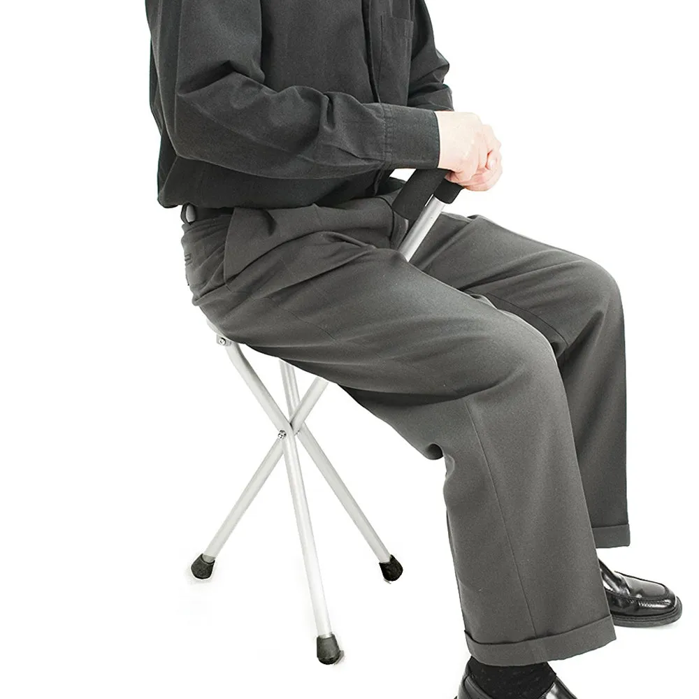 Folding Cane Medical Travel Seat Walking Stick Portable Camping Hiking Chair New