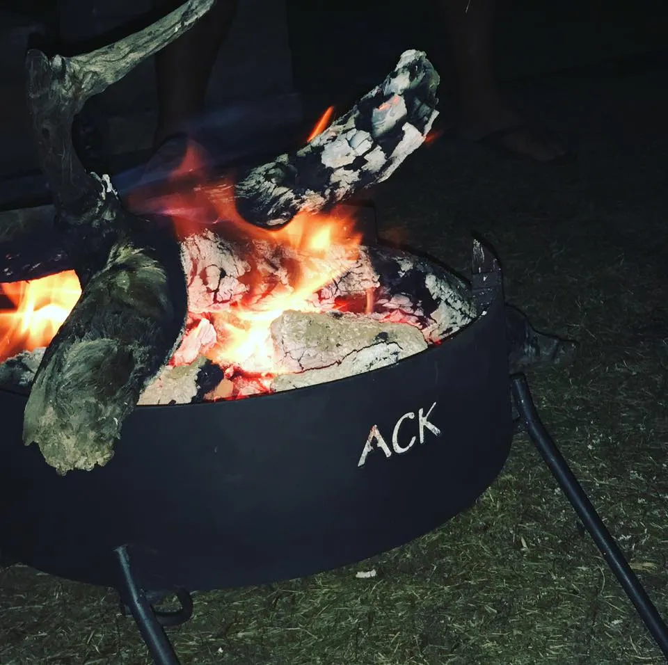 Folding Fire Pit with Swinging Hot Plate, Grill