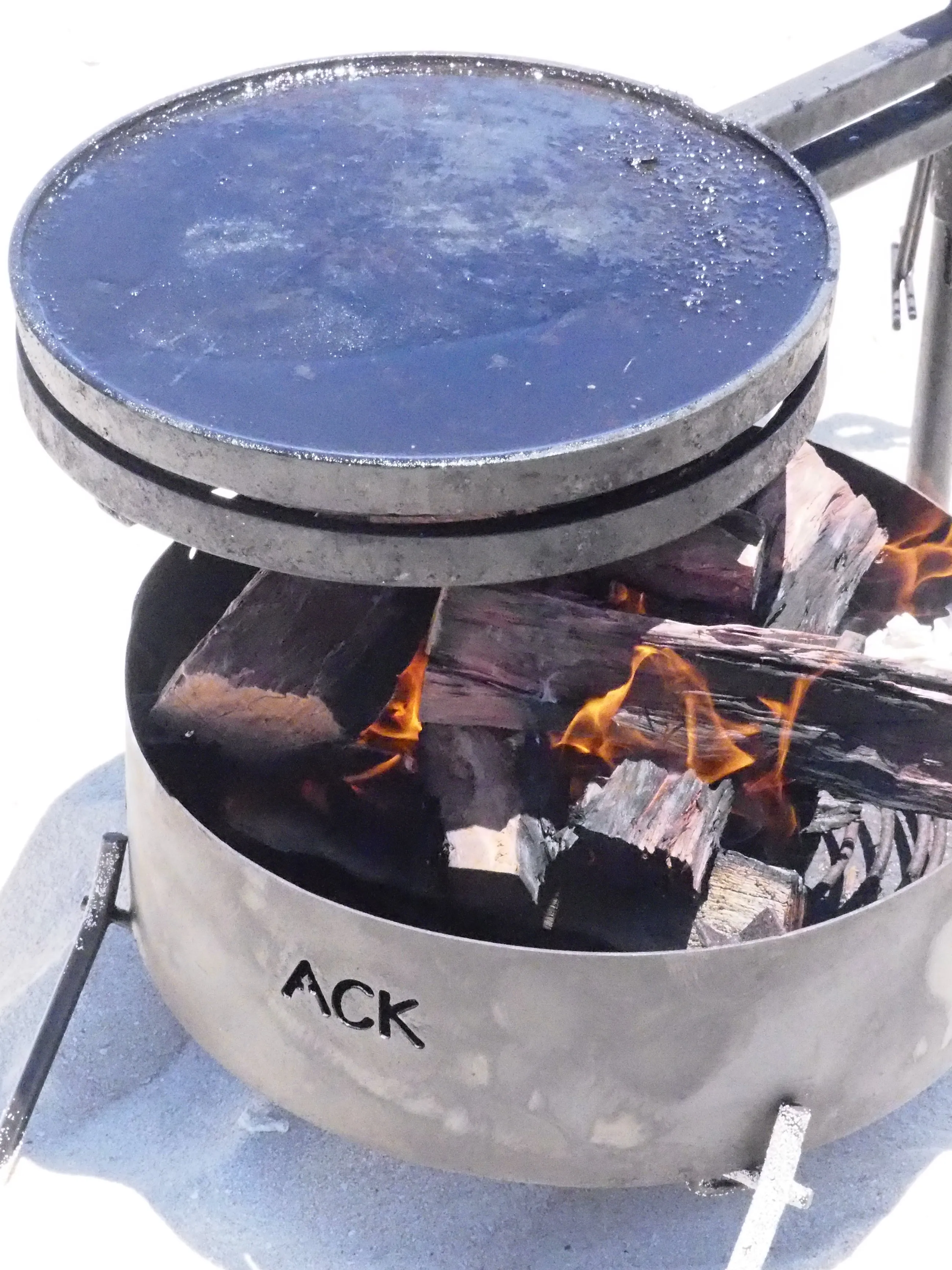Folding Fire Pit with Swinging Hot Plate, Grill