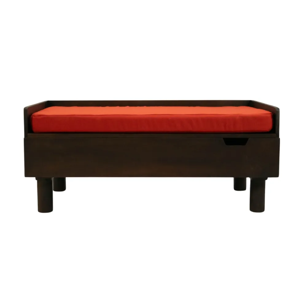 FurryLiving Hibachi Dark Brown Bed with Storage for Dogs (Large)