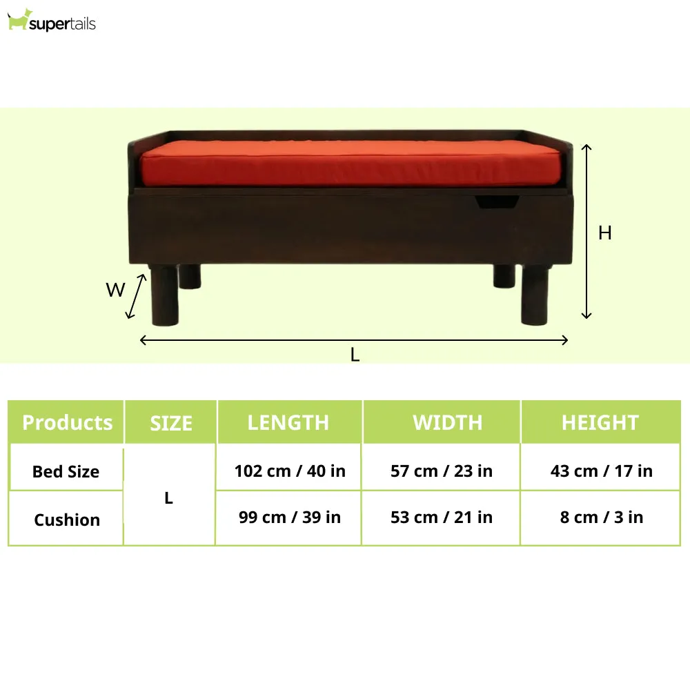 FurryLiving Hibachi Dark Brown Bed with Storage for Dogs (Large)