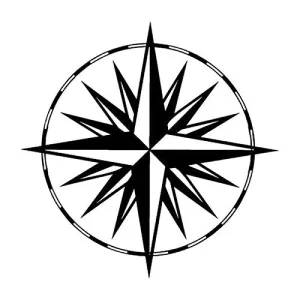 GADGETS WRAP Wall Decal Vinyl Sticker Wall Decoration - Rose Compass