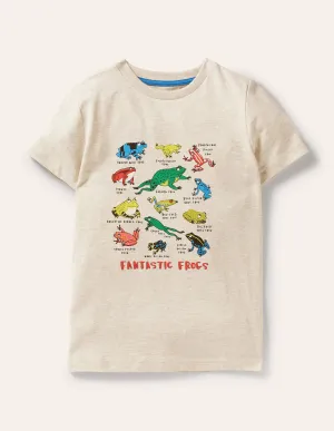 Graphic Grid T-shirt-Oatmeal Marl Frogs
