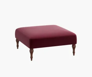 Greenwich Ottoman - Walnut Velvet