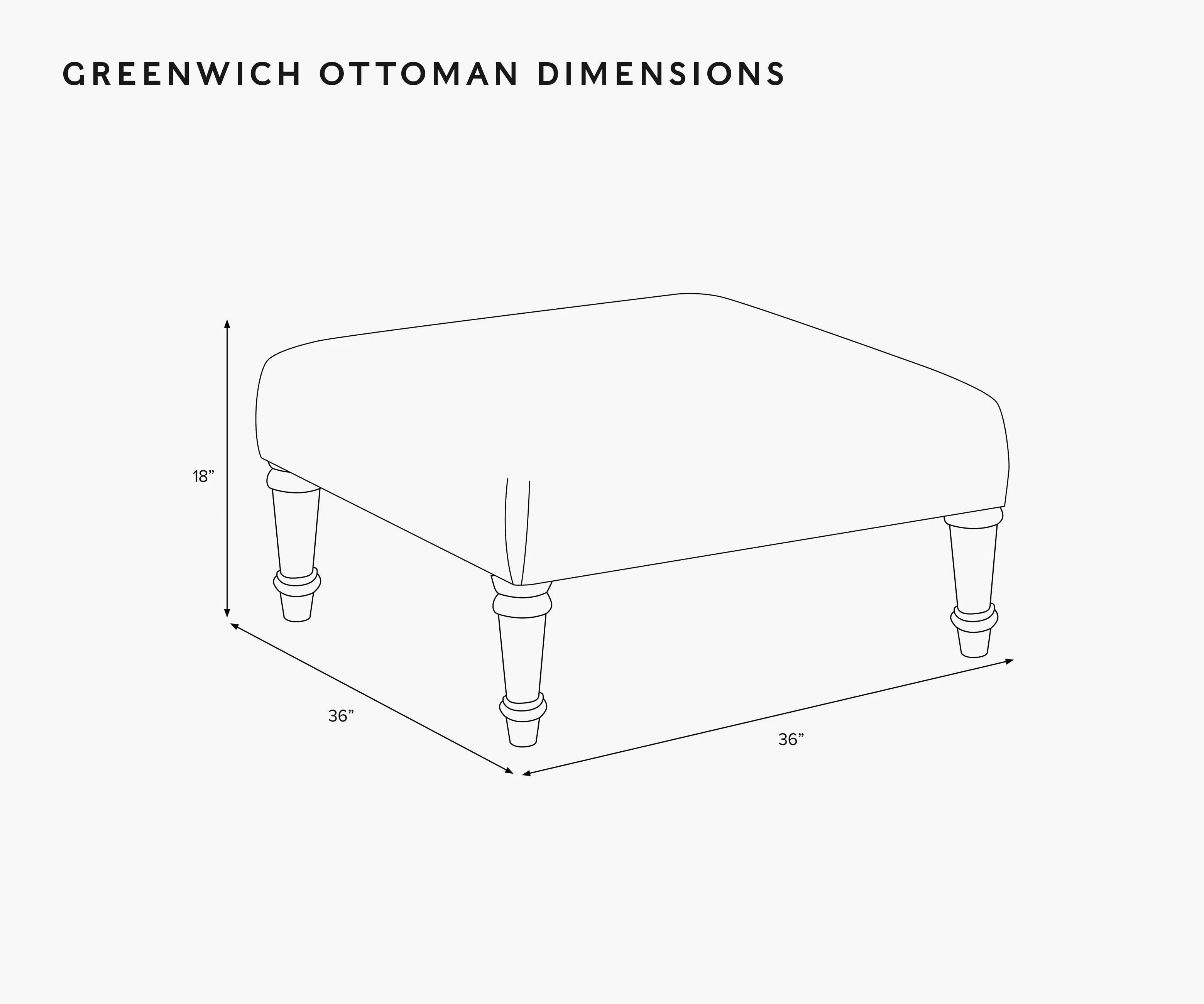 Greenwich Ottoman - Walnut Velvet