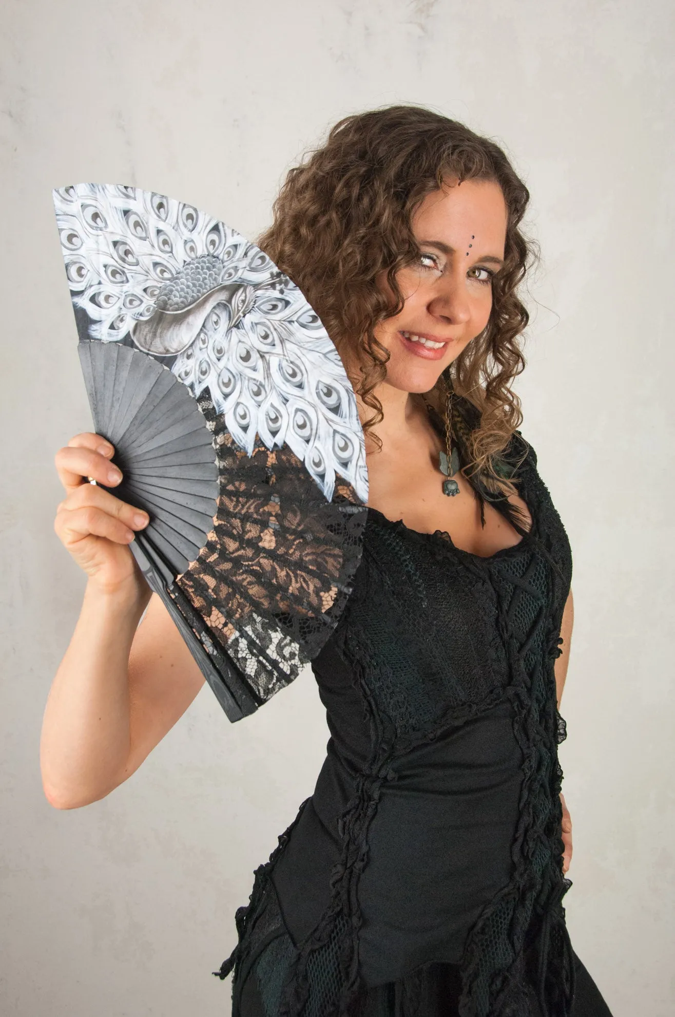 Hand Fan Peacock