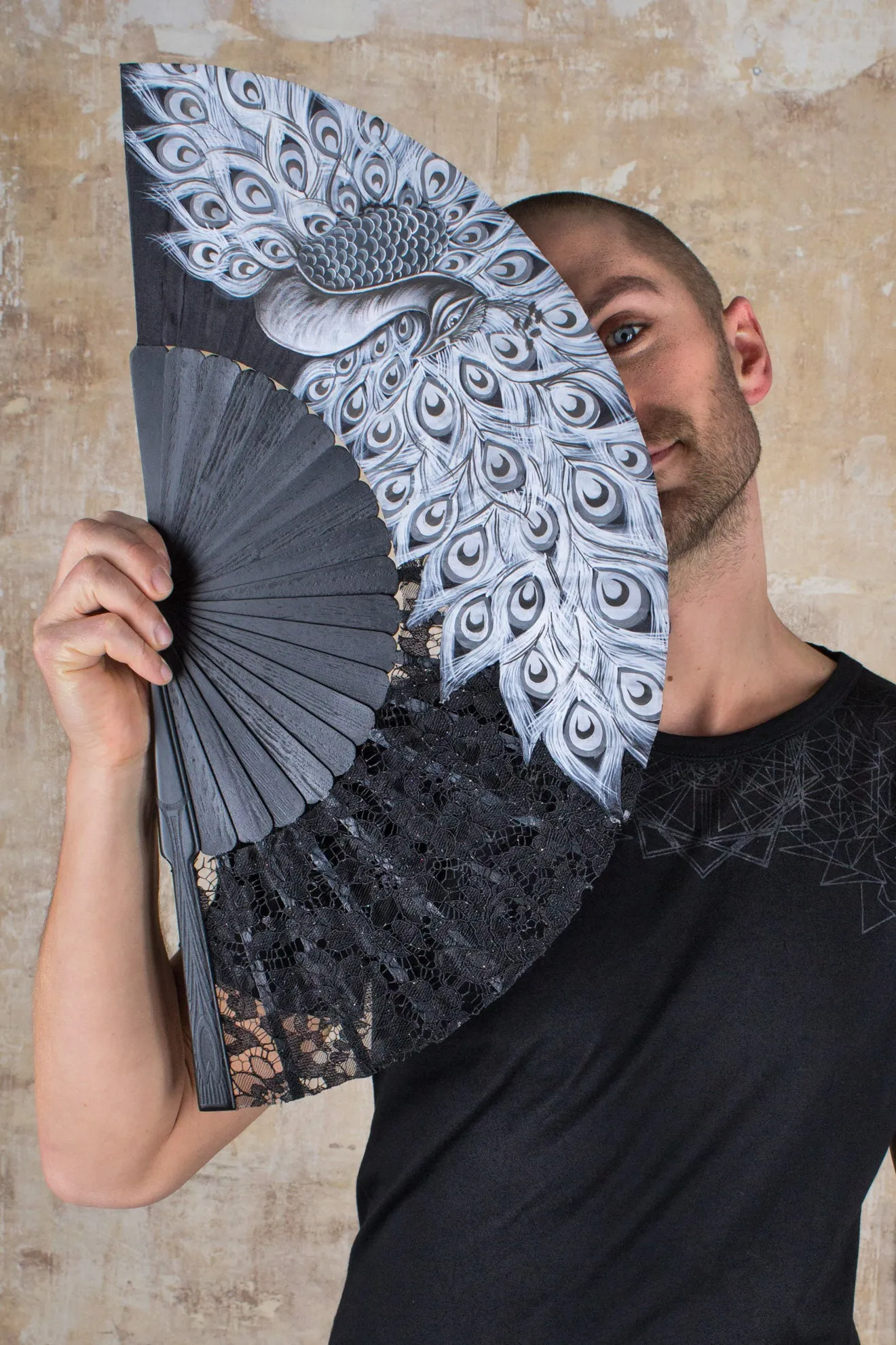 Hand Fan Peacock