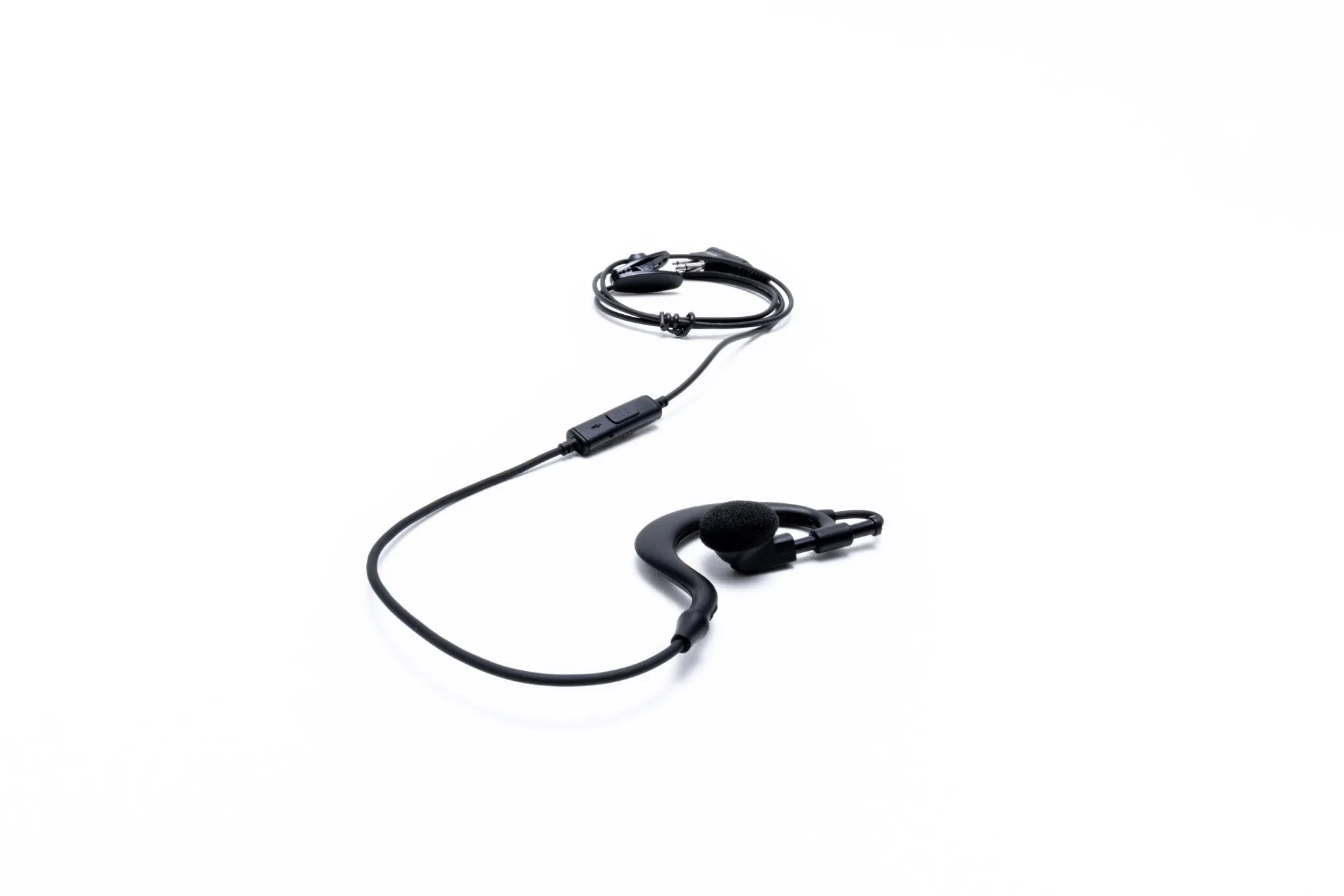 Impact Silver Series 1-Wire Surveillance Kit with Micro In-Line Push-To-Talk (PTT) and Ear Hanger with Ear Bud VY1A-S1W-EH1-MP