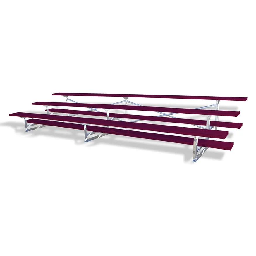 Jaypro Bleacher - 15 ft. (3 Row - Single Foot Plank) - All Aluminum (Powder Coated)