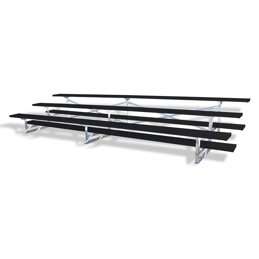 Jaypro Bleacher - 15 ft. (3 Row - Single Foot Plank) - All Aluminum (Powder Coated)