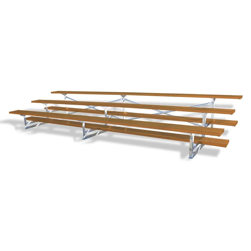 Jaypro Bleacher - 15 ft. (3 Row - Single Foot Plank) - All Aluminum (Powder Coated)