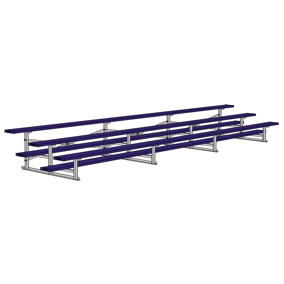 Jaypro Bleacher - 21 ft. (3 Row - Single Foot Plank) - All Aluminum (Powder Coated)