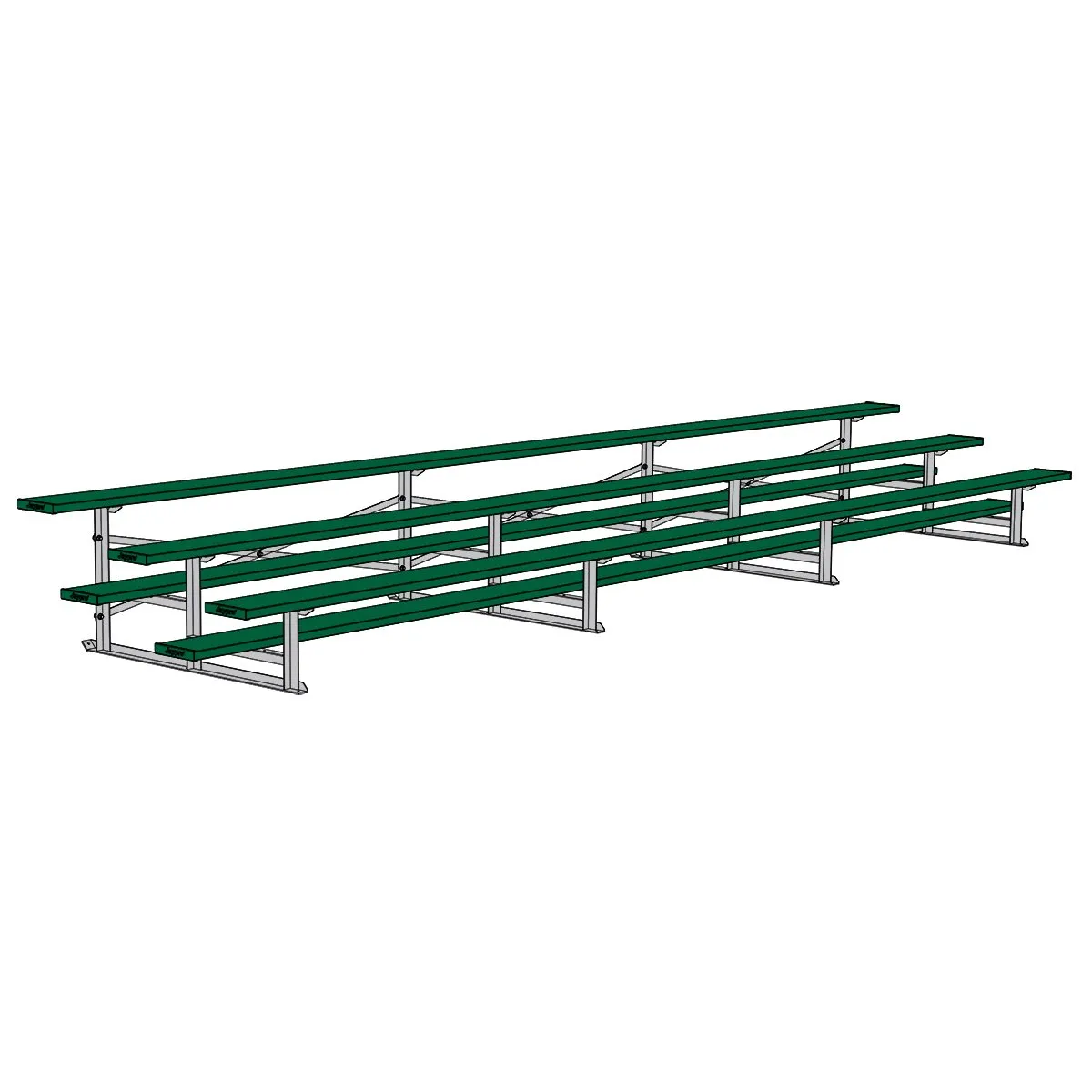 Jaypro Bleacher - 21 ft. (3 Row - Single Foot Plank) - All Aluminum (Powder Coated)