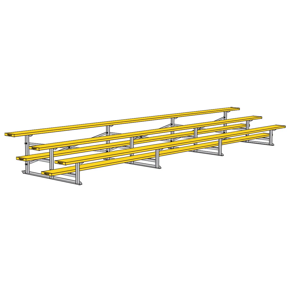 Jaypro Bleacher - 21 ft. (3 Row - Single Foot Plank) - All Aluminum (Powder Coated)