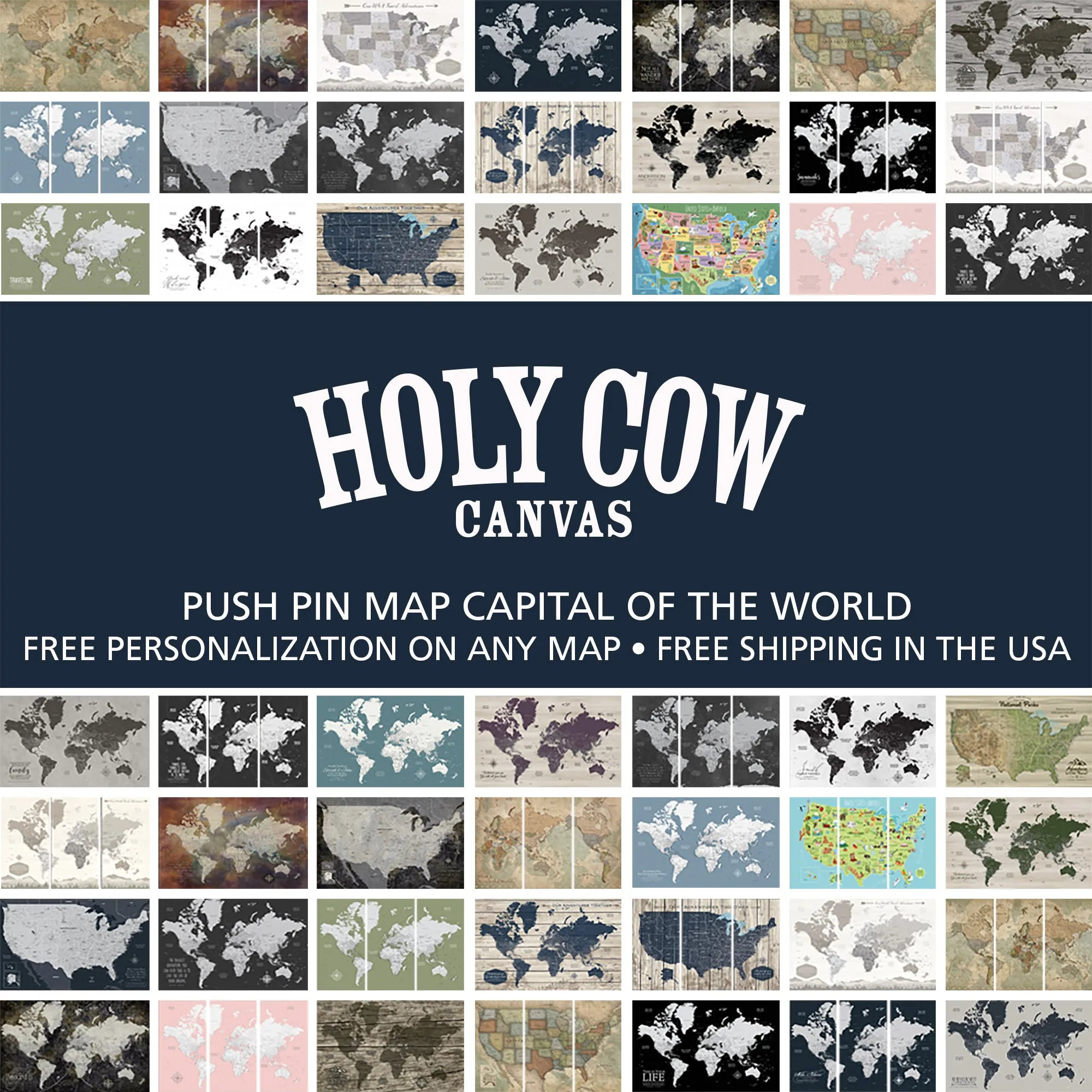 Kids Colorful USA Push Pin Map - Single Panel