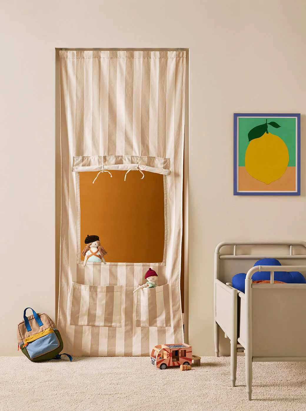 Kid's Concept - Doorway Kiosk Play Set - Beige Stripe
