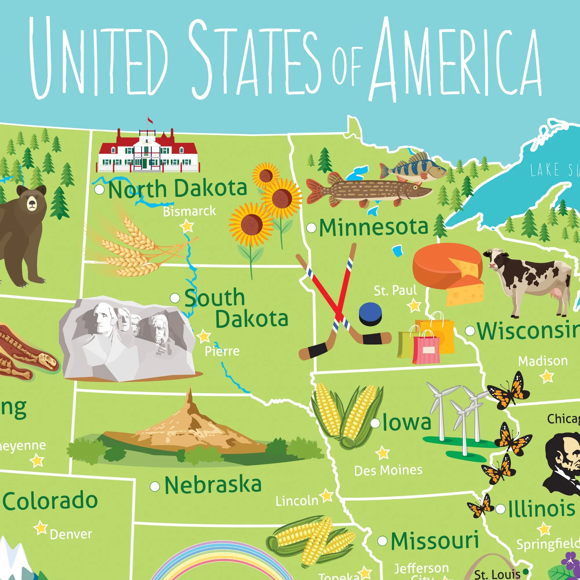Kids USA Push Pin Map - Single Panel