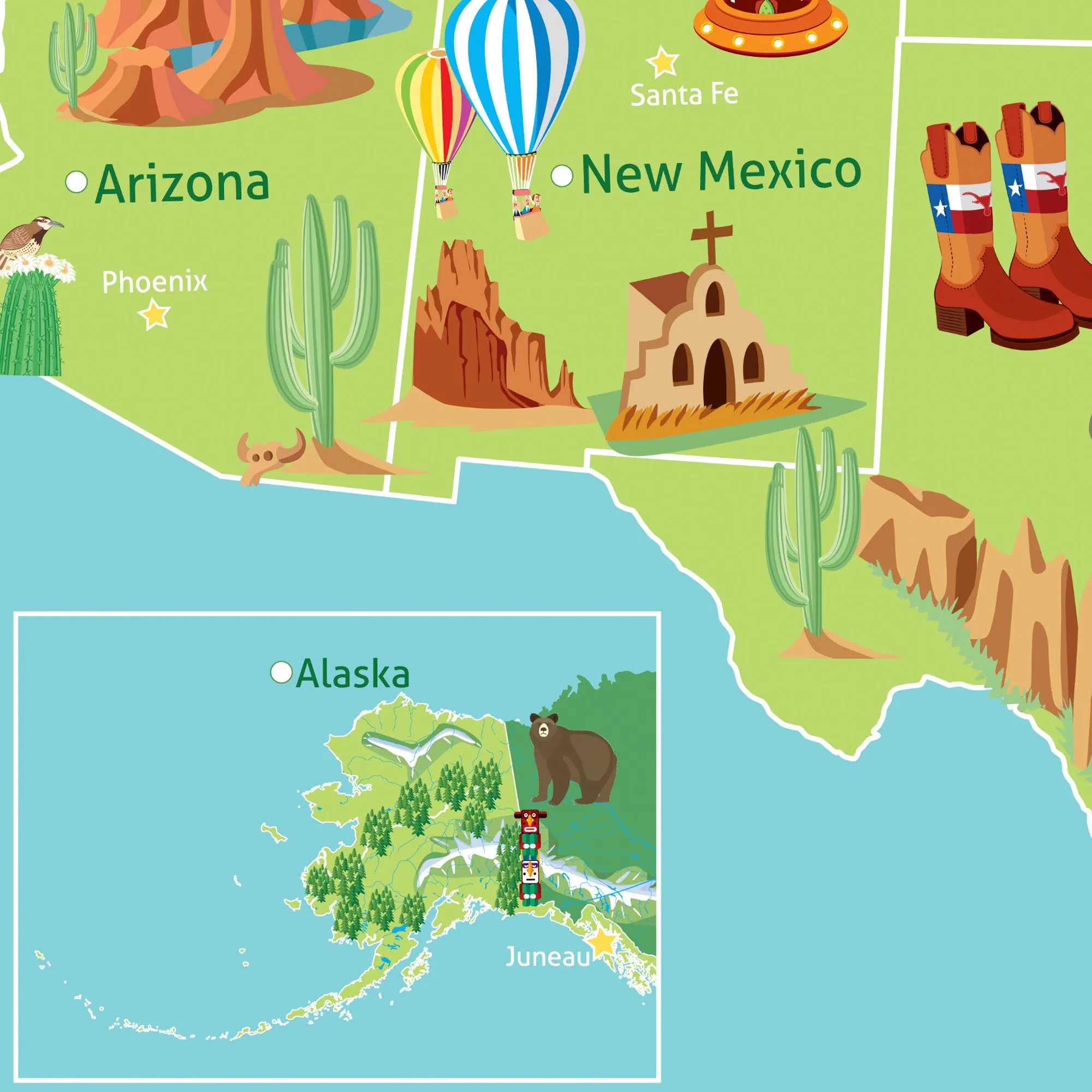 Kids USA Push Pin Map - Single Panel