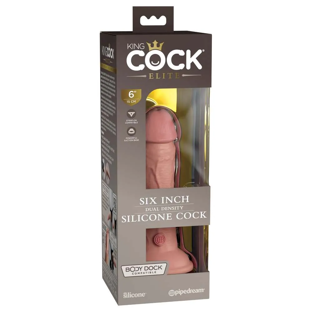 King Cock Elite!!! -  6 Inch- Dual Density Dildo - Caramel