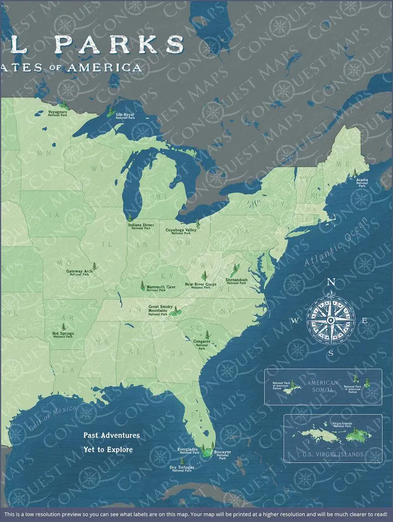 National Park Push Pin Map