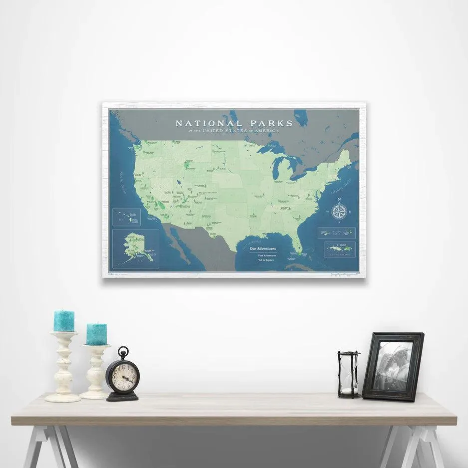 National Park Push Pin Map