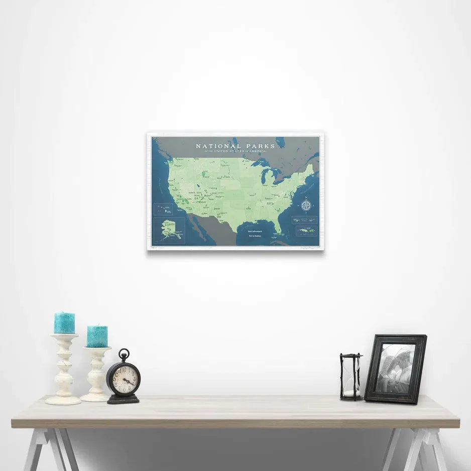 National Park Push Pin Map