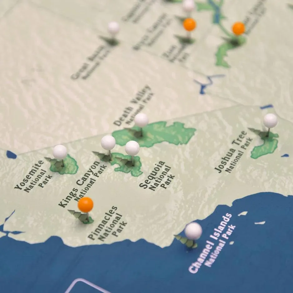 National Park Push Pin Map