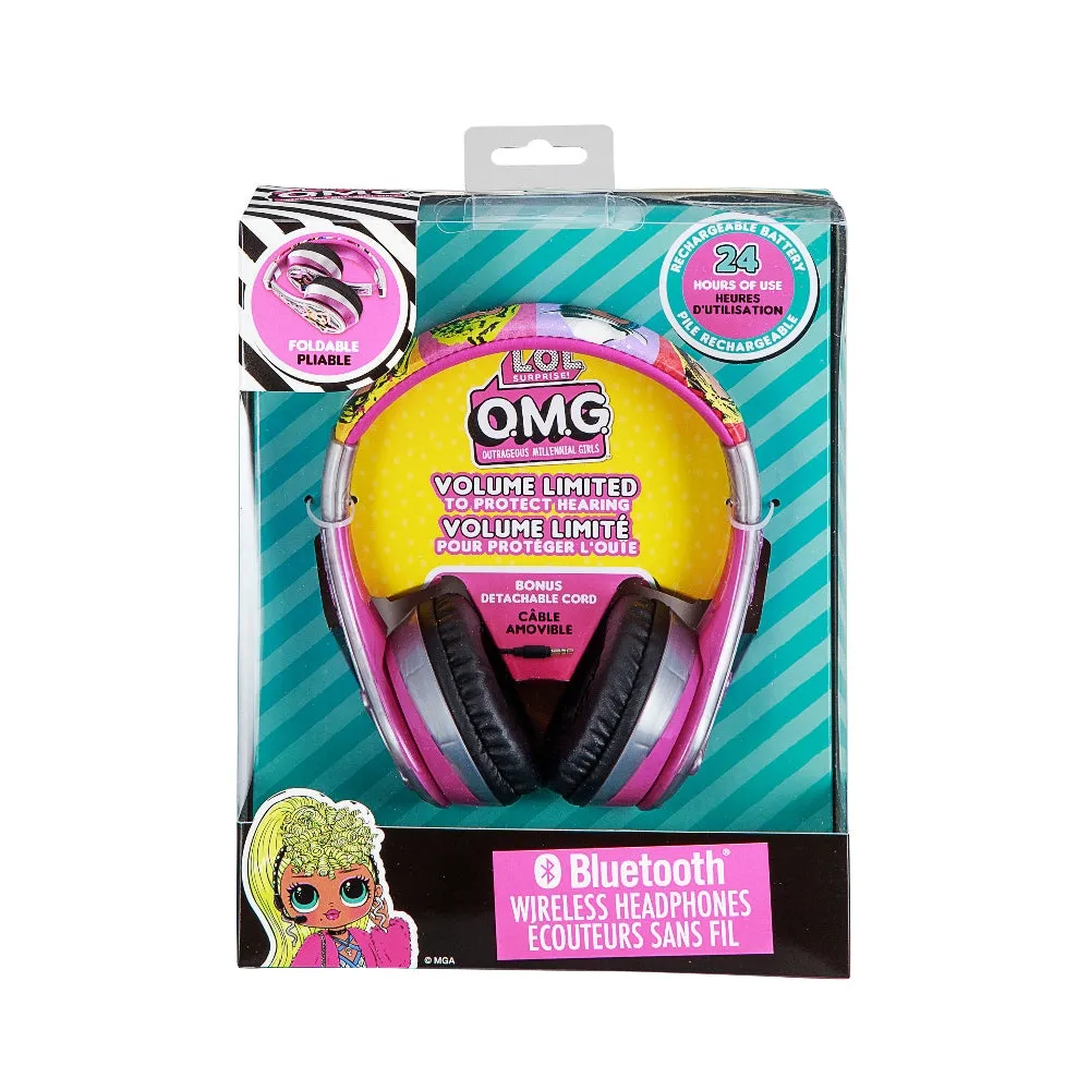 [OPEN BOX] KIDdesigns LOL Surprise Kid Safe Wireless Bluetooth Kids Headphones - Pink