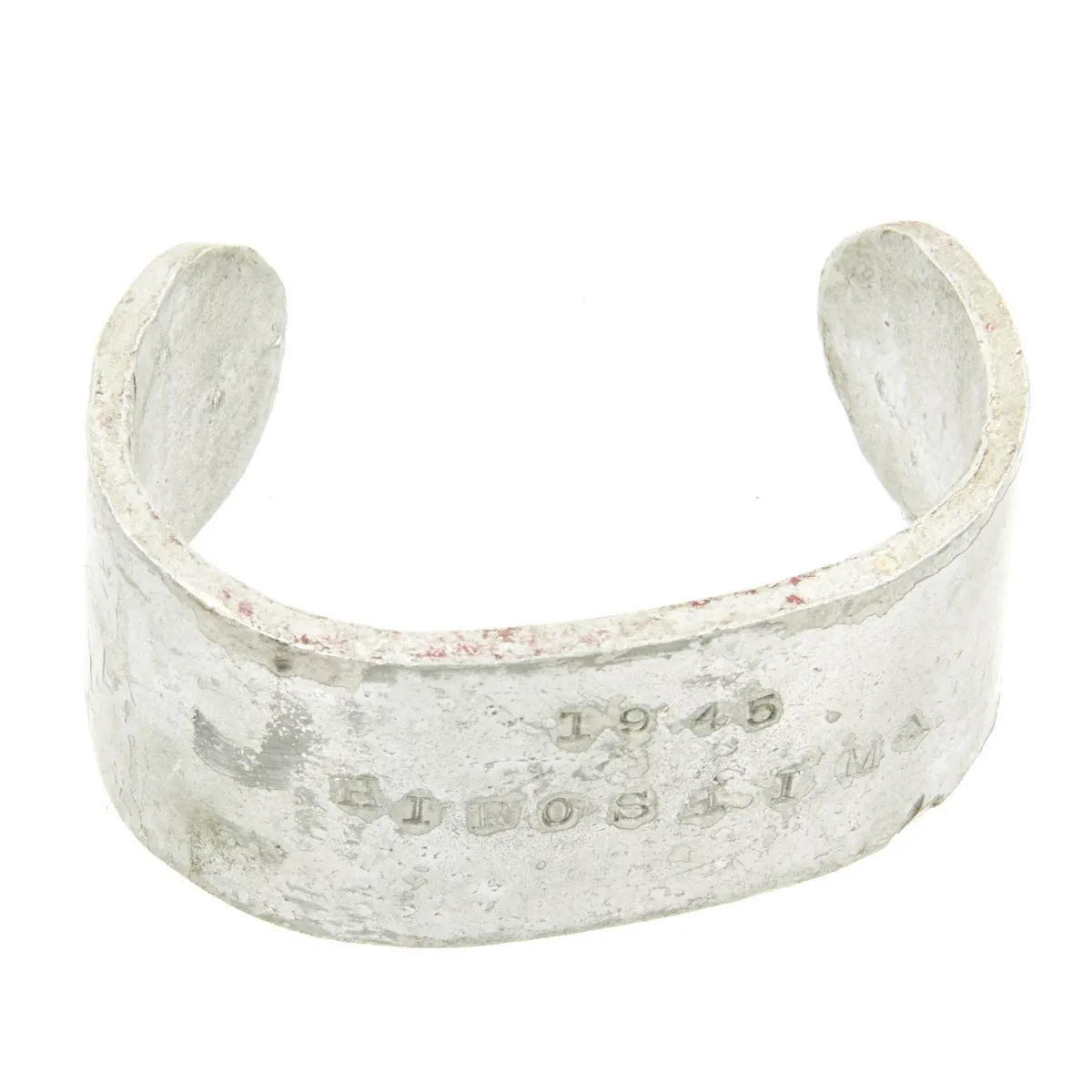 Original U.S. WWII Japanese WWII Hiroshima 1945 Trench Art Aluminum Bracelet Bring Back