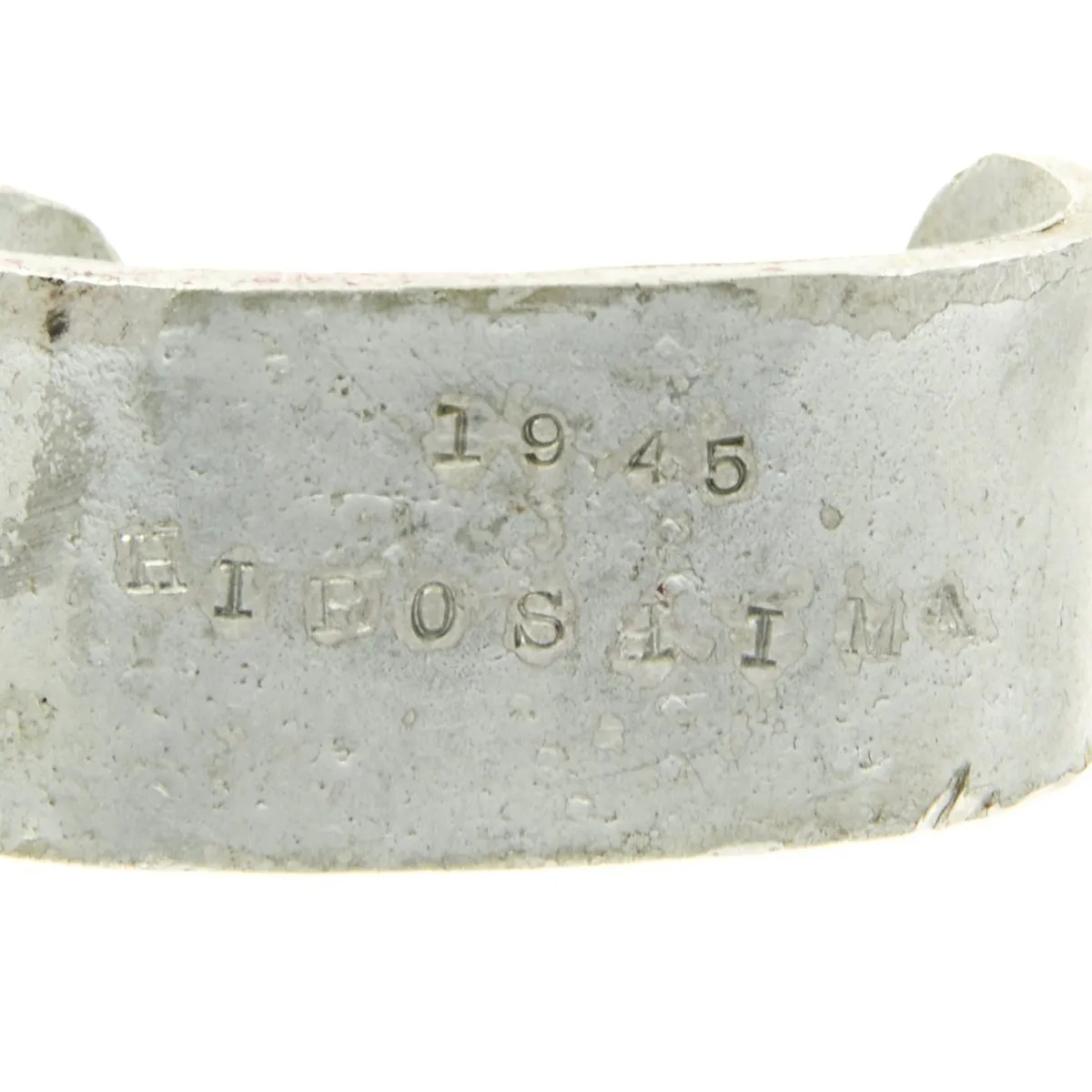 Original U.S. WWII Japanese WWII Hiroshima 1945 Trench Art Aluminum Bracelet Bring Back