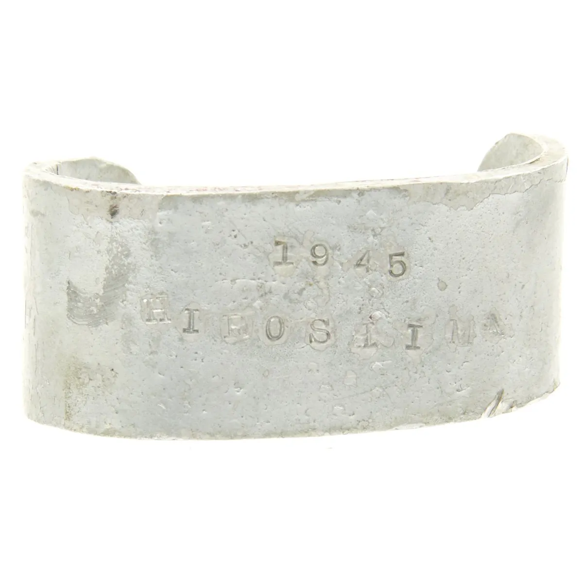 Original U.S. WWII Japanese WWII Hiroshima 1945 Trench Art Aluminum Bracelet Bring Back