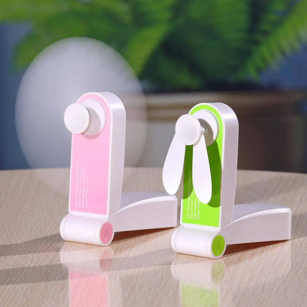 Portable mini fan Handheld Personal USB Rechargeable Fans Pocket Foldable Adjustable Wind Speed Fan