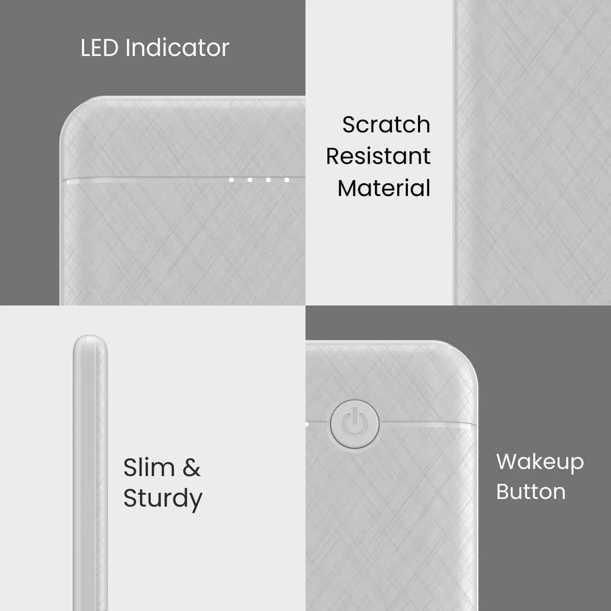 Portronics Power Brick II 10000 mAh,2.4A 12w Slim Power Bank with Dual USB Output Port for iPhone, Anrdoid & Other Devices.(White)