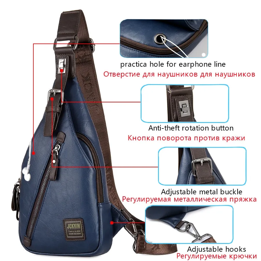 PU Leather Theftproof Waterproof Shoulder Bags For Men