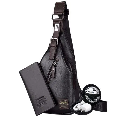 PU Leather Theftproof Waterproof Shoulder Bags For Men