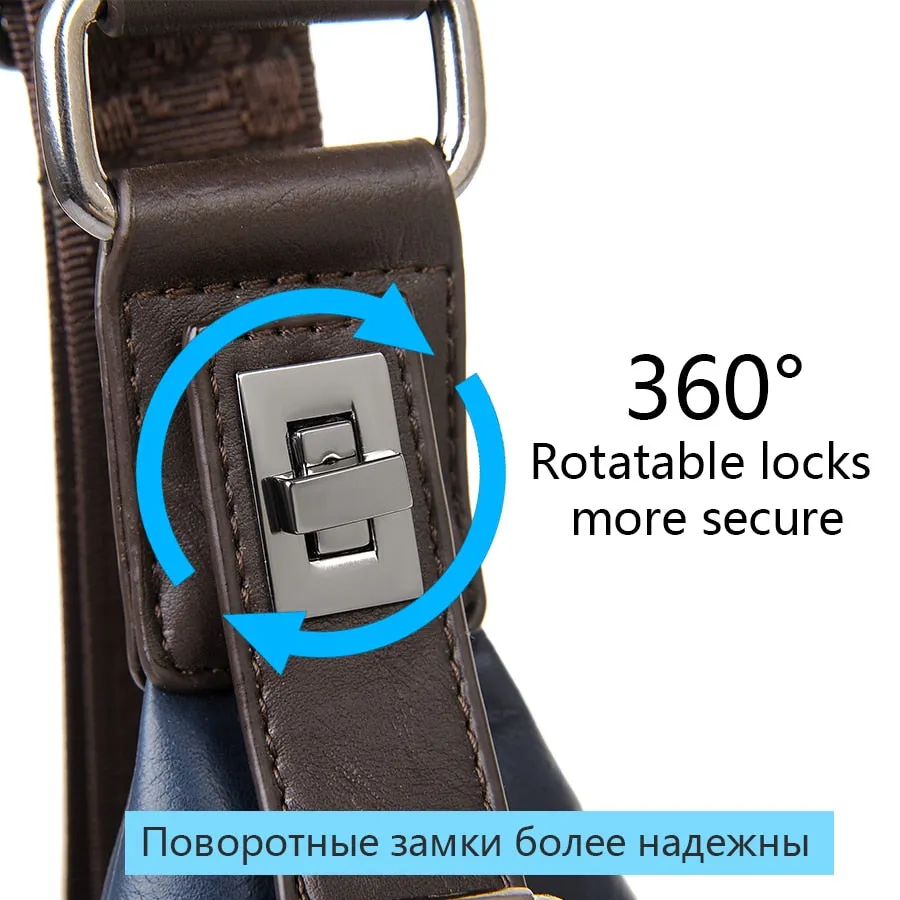 PU Leather Theftproof Waterproof Shoulder Bags For Men