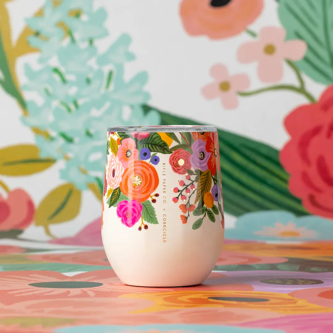 Rifle Paper Co. 12oz Stemless Wine Cup (Garden Party Cream)