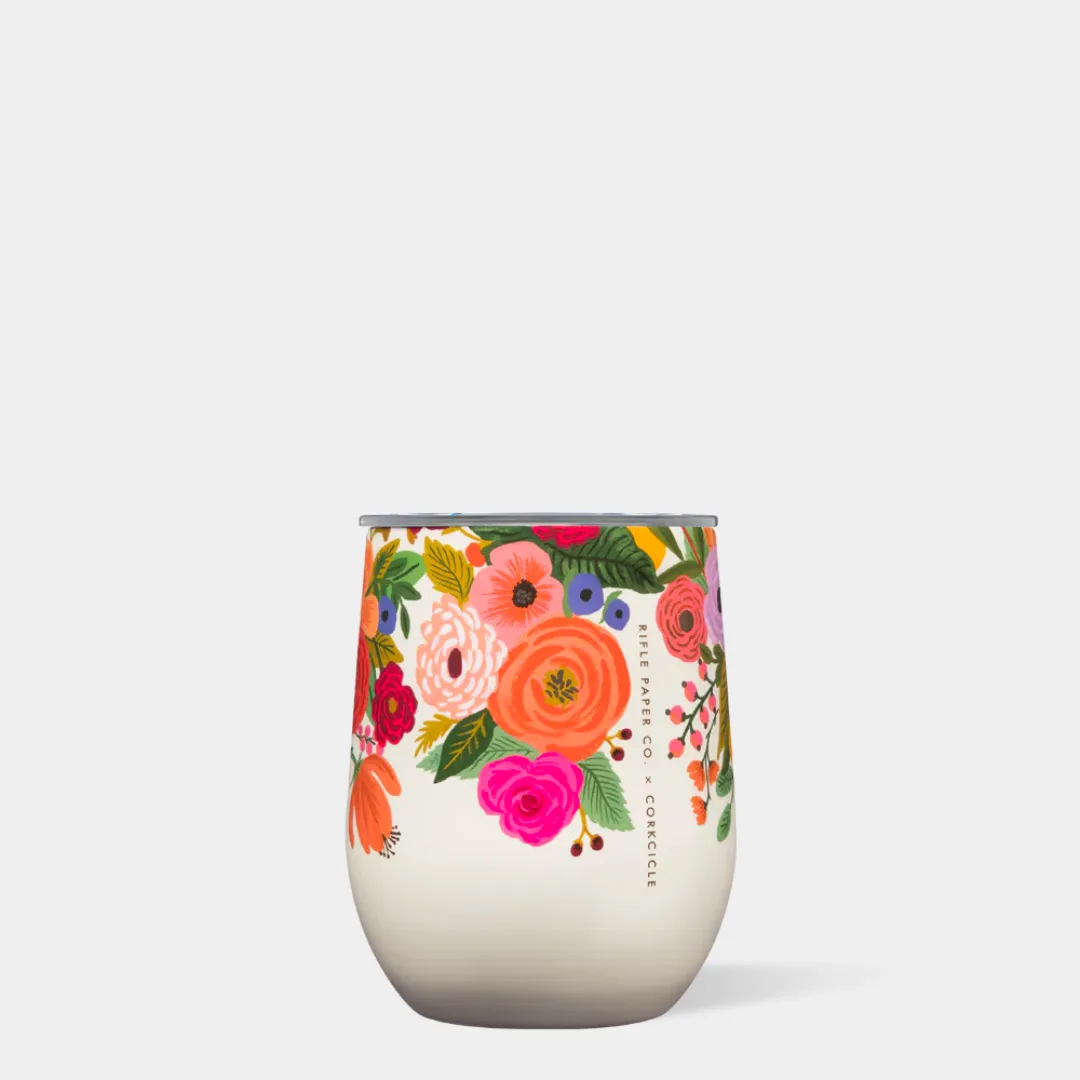 Rifle Paper Co. 12oz Stemless Wine Cup (Garden Party Cream)