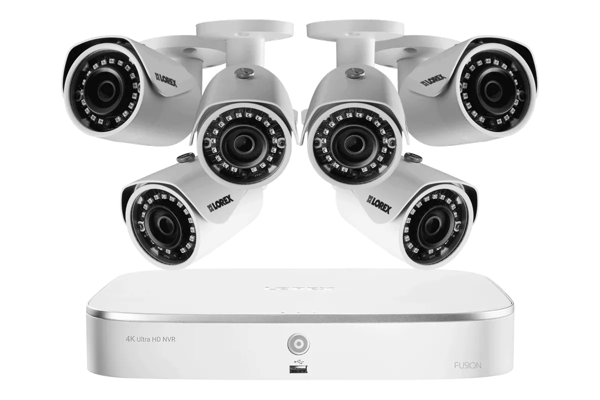 Security NVR System, 8 Channel with 2K Resolution IP Cameras featuring 130FT Color Night Vision