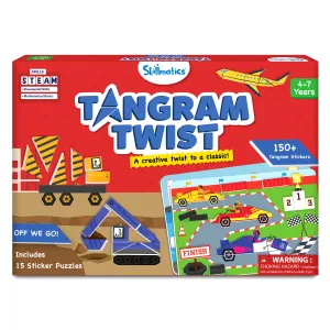 Skillmatics Art & Craft Activity - Tangram Twist, Vehicles, STEAM Toy, Craft Kits, Puzzles, DIY Activity, No Mess Sticker Art, Educational for Boys & Girls, Gifts for Ages 4, 5, 6, 7