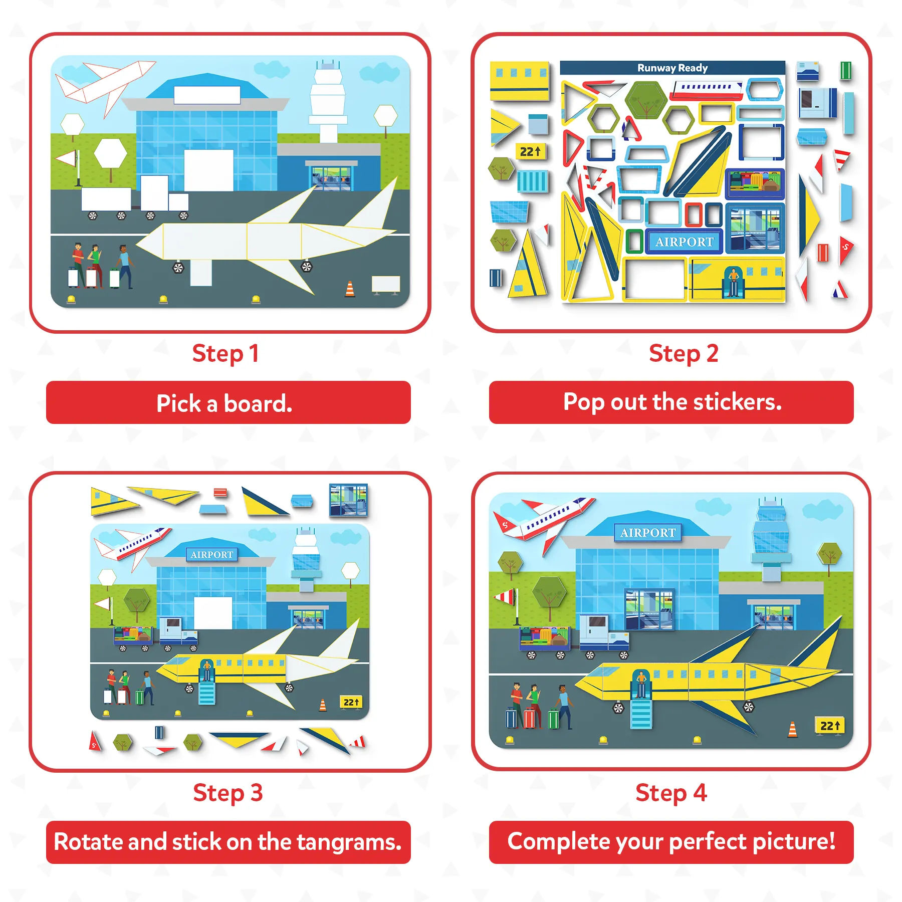 Skillmatics Art & Craft Activity - Tangram Twist, Vehicles, STEAM Toy, Craft Kits, Puzzles, DIY Activity, No Mess Sticker Art, Educational for Boys & Girls, Gifts for Ages 4, 5, 6, 7