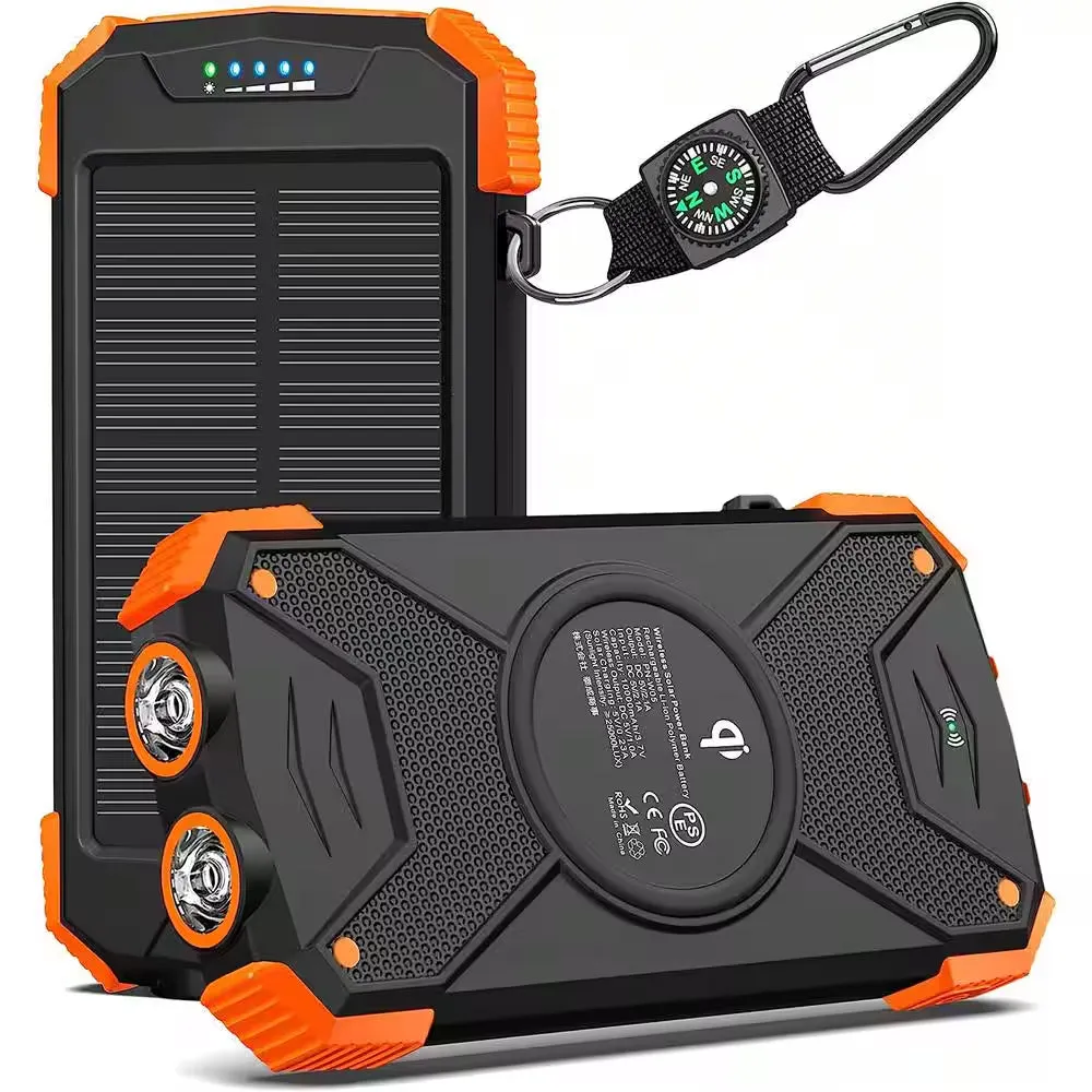 Solar Charger Power Bank 10,000Mah External Battery Pack Type C Input