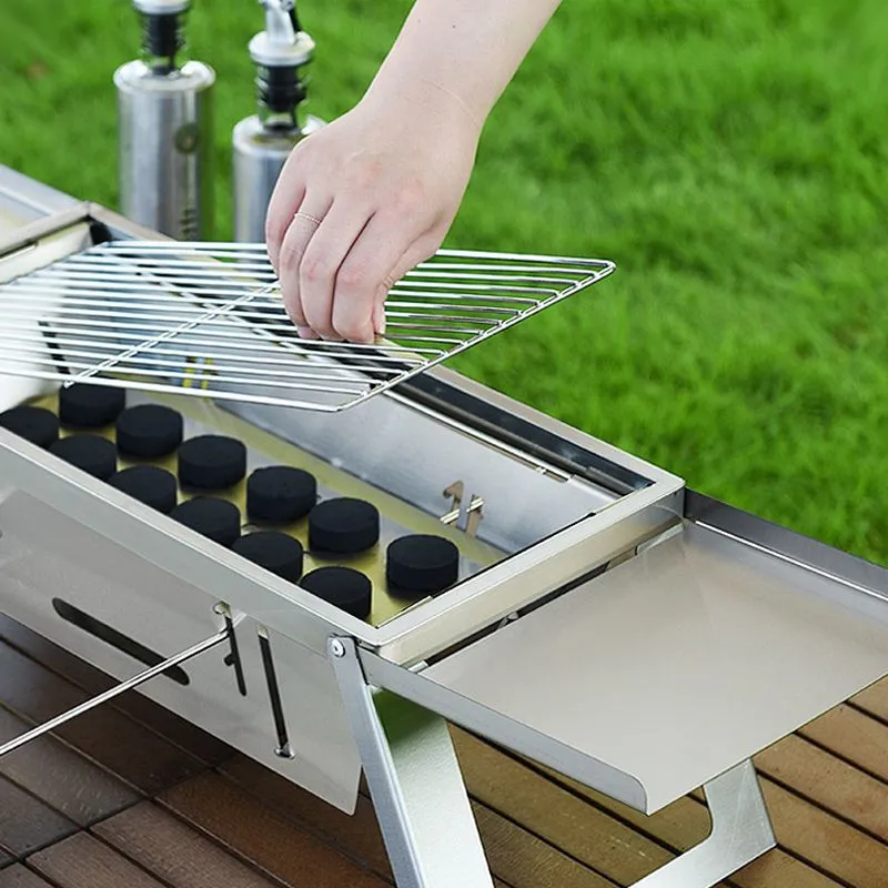 Stainless Steel Folding Outdoor Barbecue