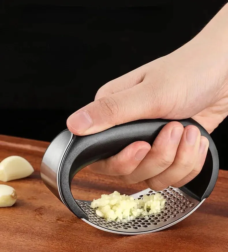 Stainless Steel Garlic Crusher Manual Garlic Mincer Chopping Garlic