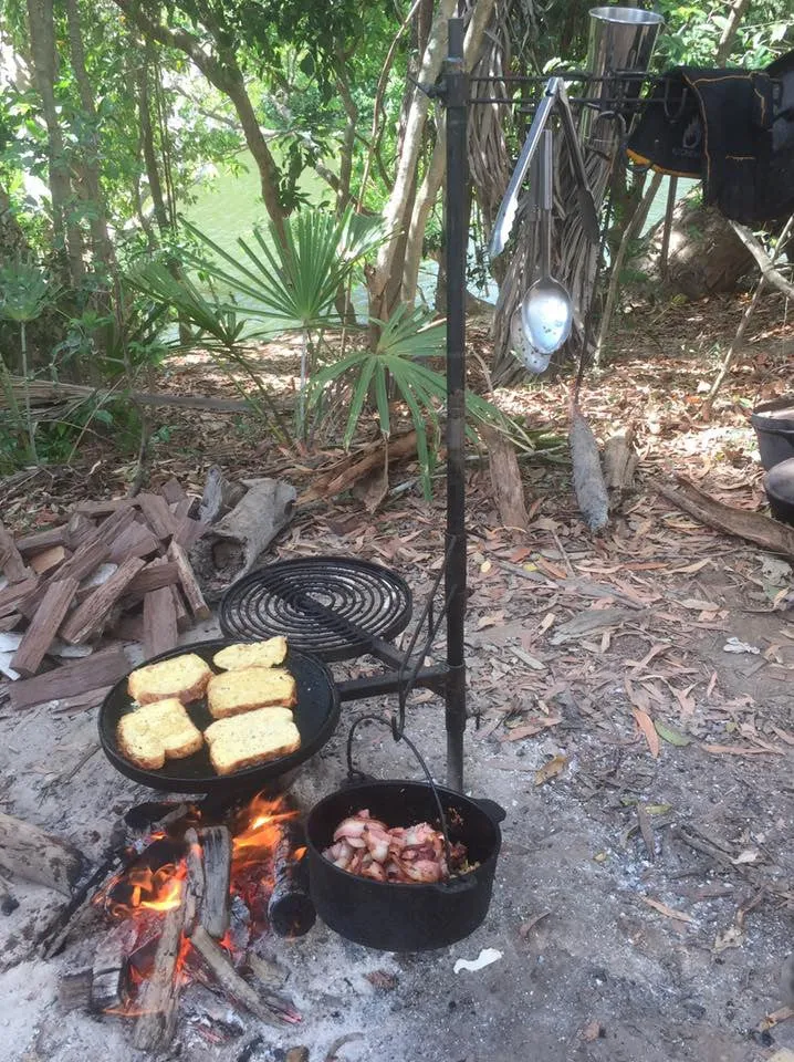 Swinging Hot Plate and Grill with Camp Oven Hook