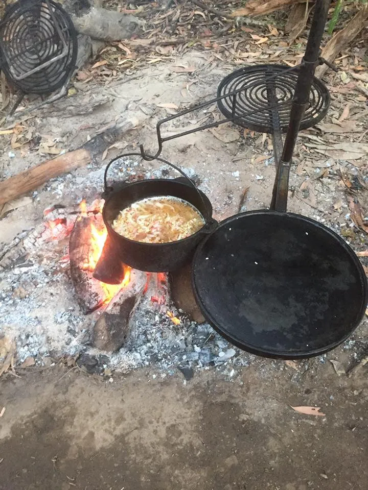 Swinging Hot Plate and Grill with Camp Oven Hook